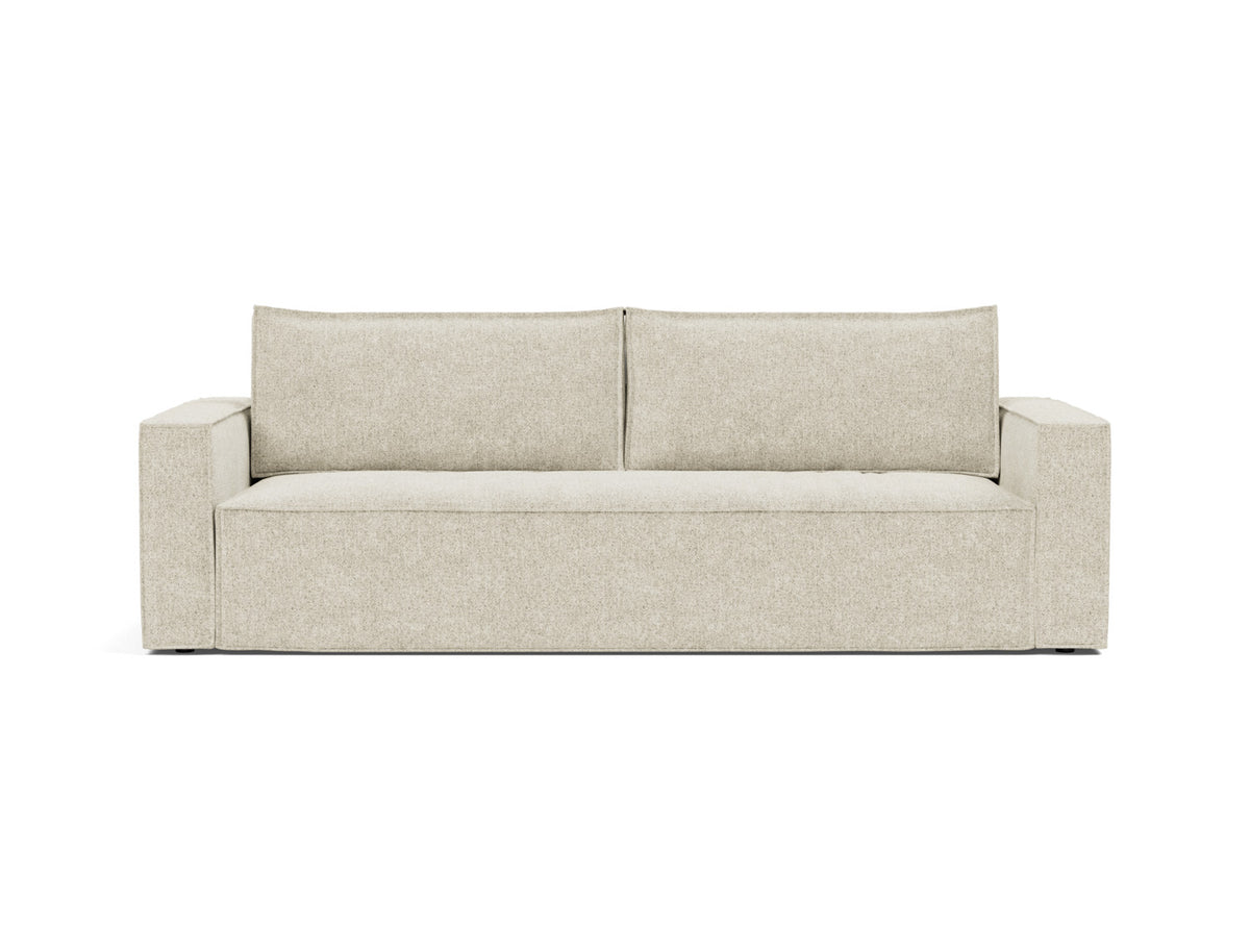 Innovation Living Newilla Full Sofa Bed with Standard Arms in Taura Off White (357), front view