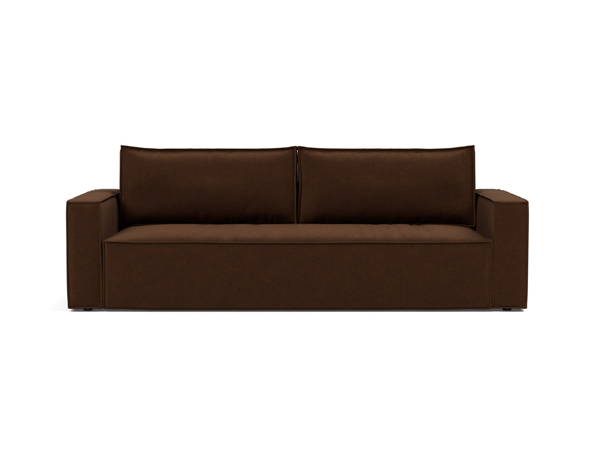 Innovation Living Newilla Full Sofa Bed with Standard Arms in Taura Cappuccino (359), front view