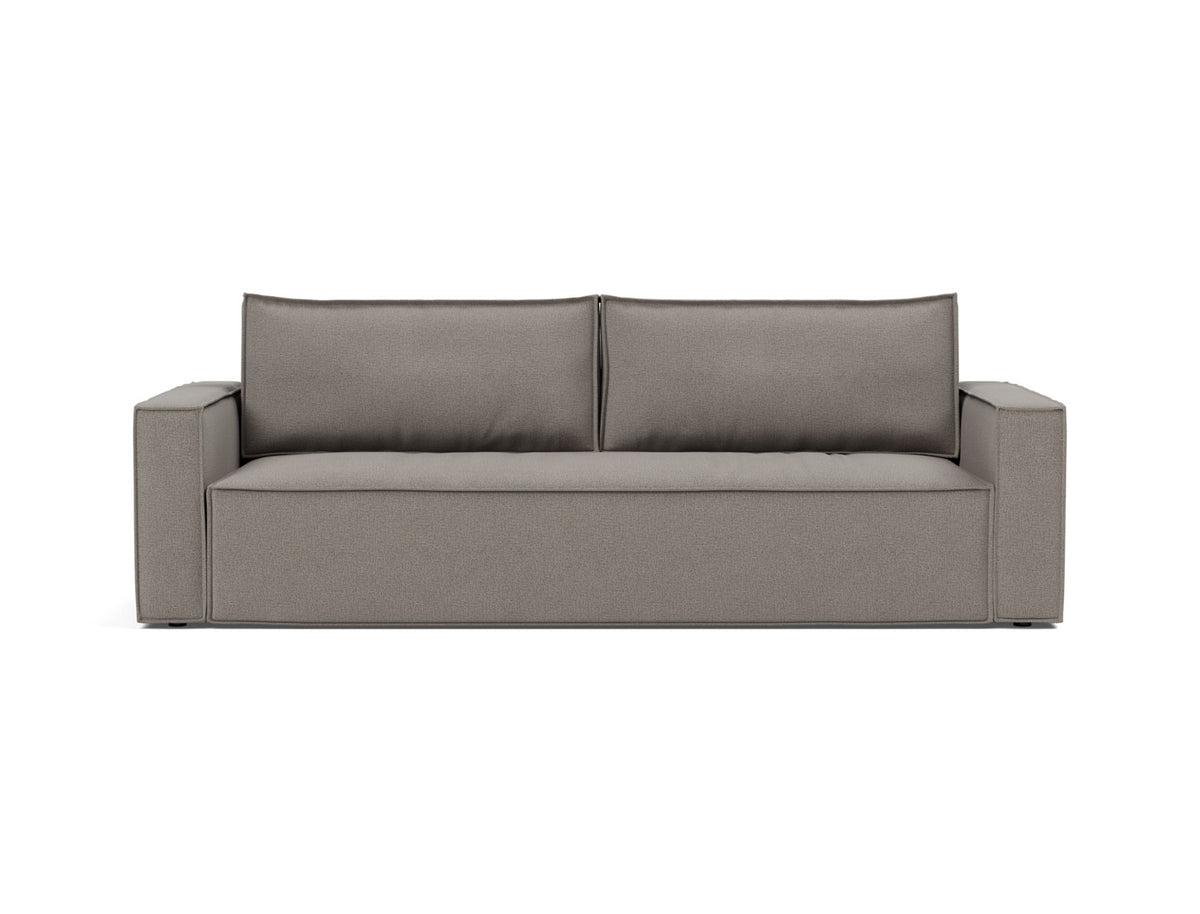 Innovation Living Newilla Full Sofa Bed with Standard Arms in Mixed Dance Grey (521), front view