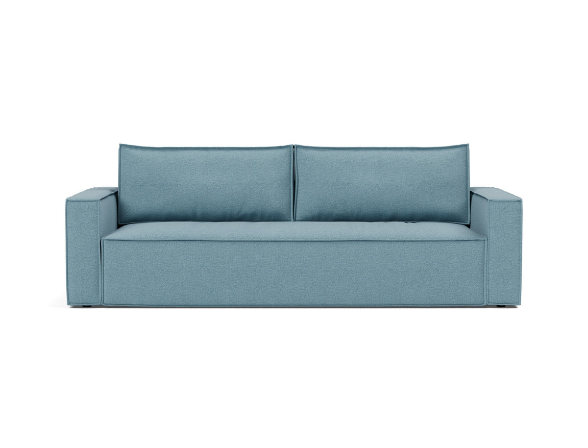 Innovation Living Newilla Full Sofa Bed with Standard Arms in Mixed Dance Light Blue (525), front view