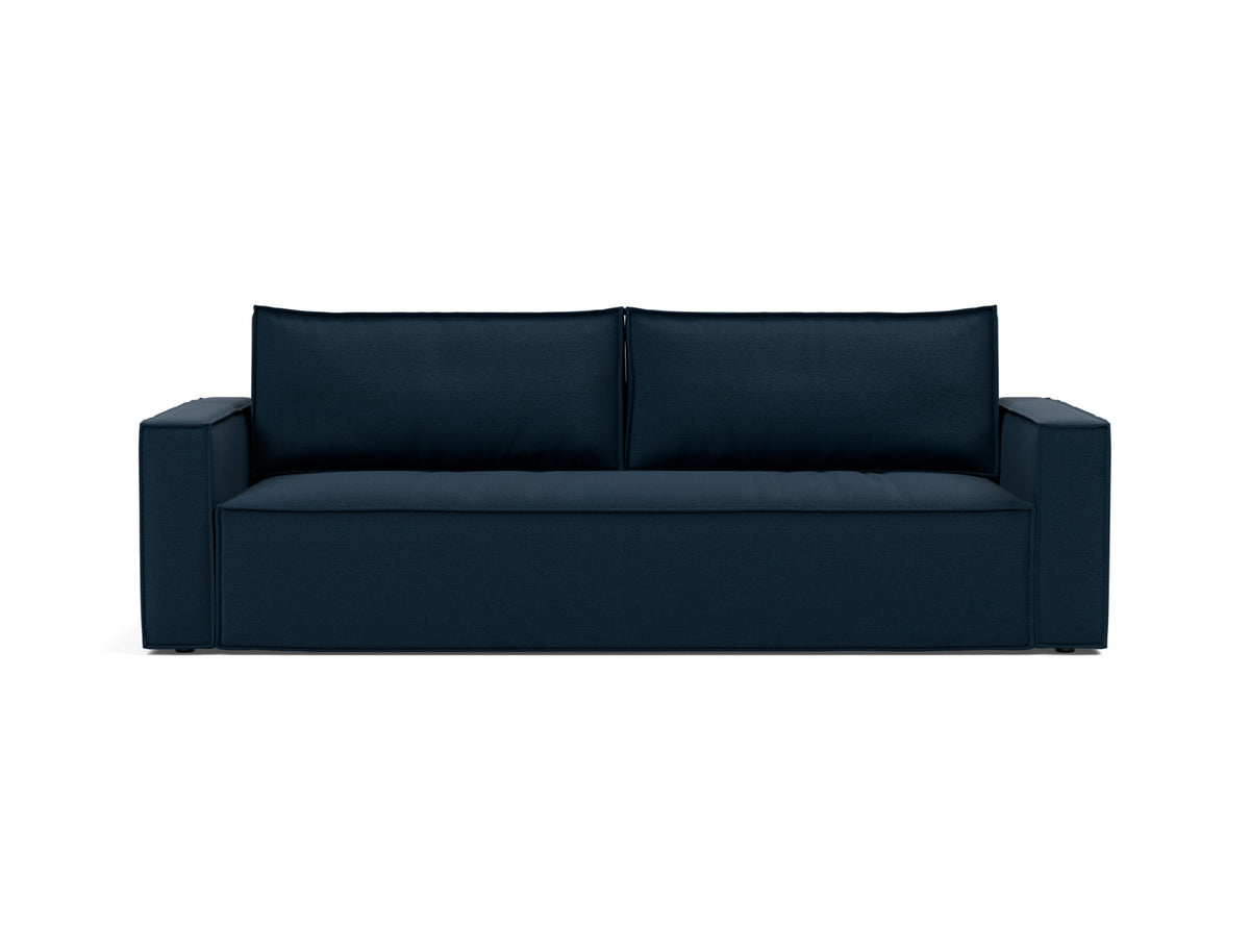 Innovation Living Newilla Full Sofa Bed with Standard Arms in Mixed Dance Blue (528), front view