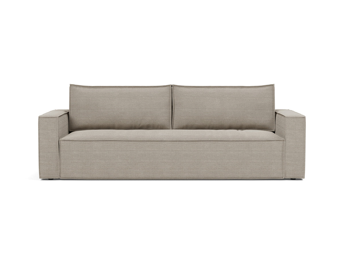 Innovation Living Newilla Full Sofa Bed with Standard Arms in Kenya Gravel (579), front view