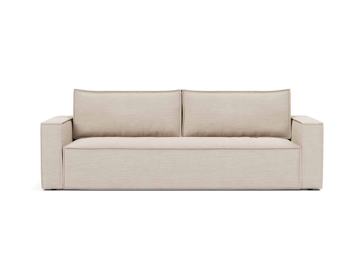 Innovation Living Newilla Full Sofa Bed with Standard Arms in Blida Sand Grey (612), front view