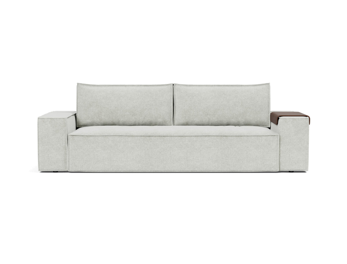 Innovation Living Newilla Full Sofa Bed with Wide Arms in Adario Fog (256), front view