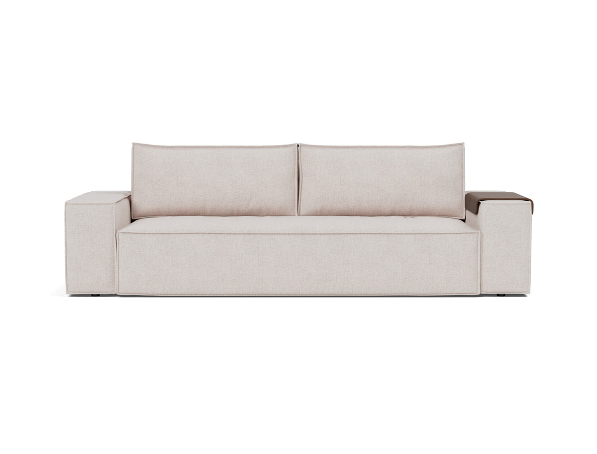 Innovation Living Newilla Full Sofa Bed with Wide Arms in Weda Sand (300), front view