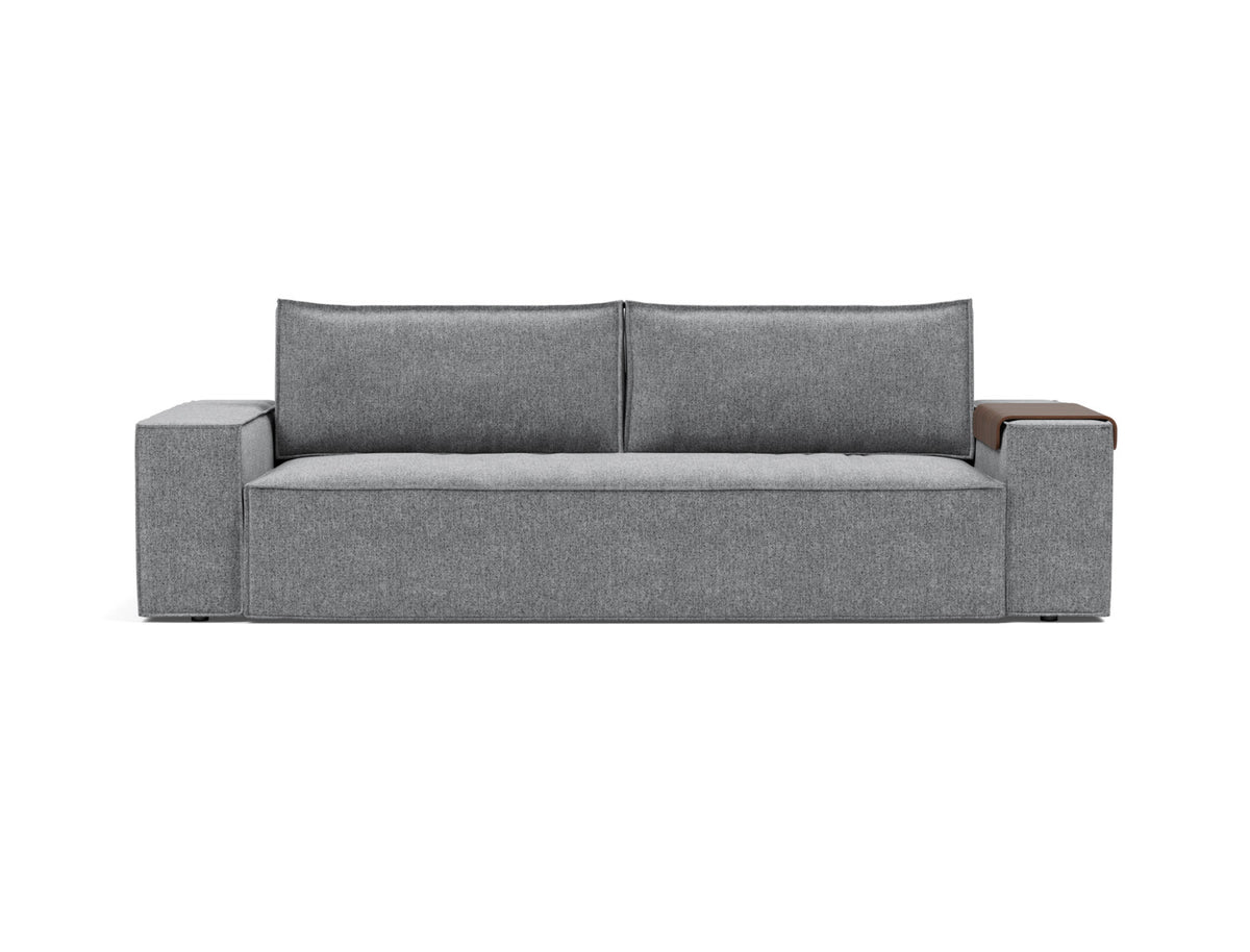 Innovation Living Newilla Full Sofa Bed with Wide Arms in Taura Slate Grey (351), front view