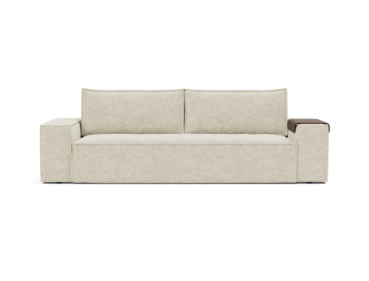 Innovation Living Newilla Full Sofa Bed with Wide Arms in Taura Off White (357), front view