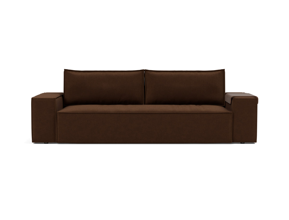 Innovation Living Newilla Full Sofa Bed with Wide Arms in Taura Cappuccino (359), front view