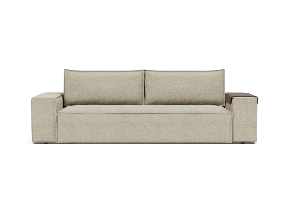 Innovation Living Newilla Full Sofa Bed with Wide Arms in Halifax Antique (366), front view