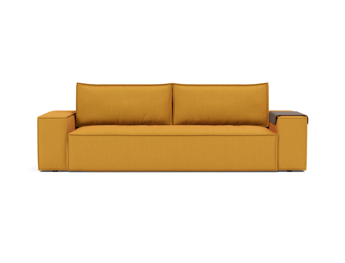 Innovation Living Newilla Full Sofa Bed with Wide Arms in Elegance Burned Curry (507), front view