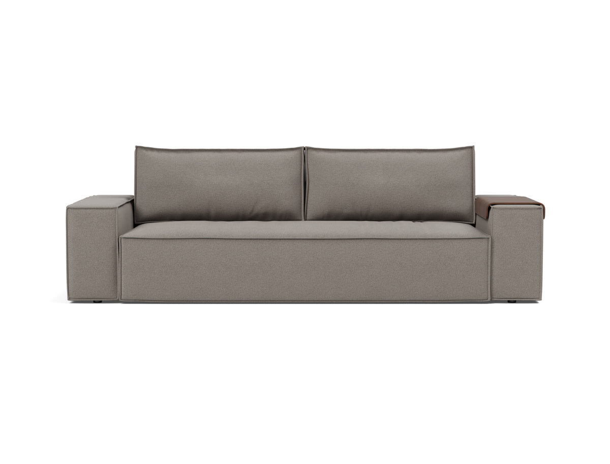 Innovation Living Newilla Full Sofa Bed with Wide Arms in Mixed Dance Grey (521), front view