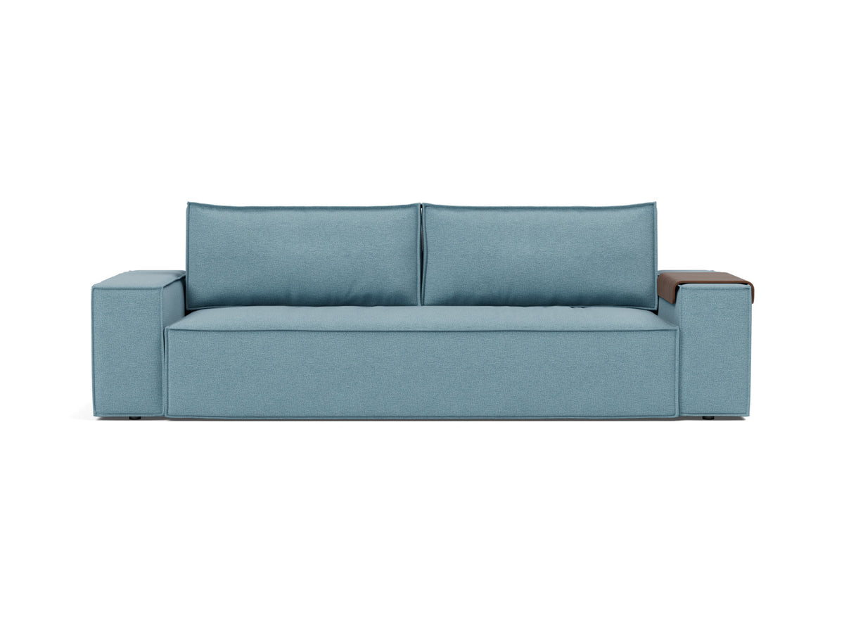 Innovation Living Newilla Full Sofa Bed with Wide Arms in Mixed Dance Light Blue (525), front view