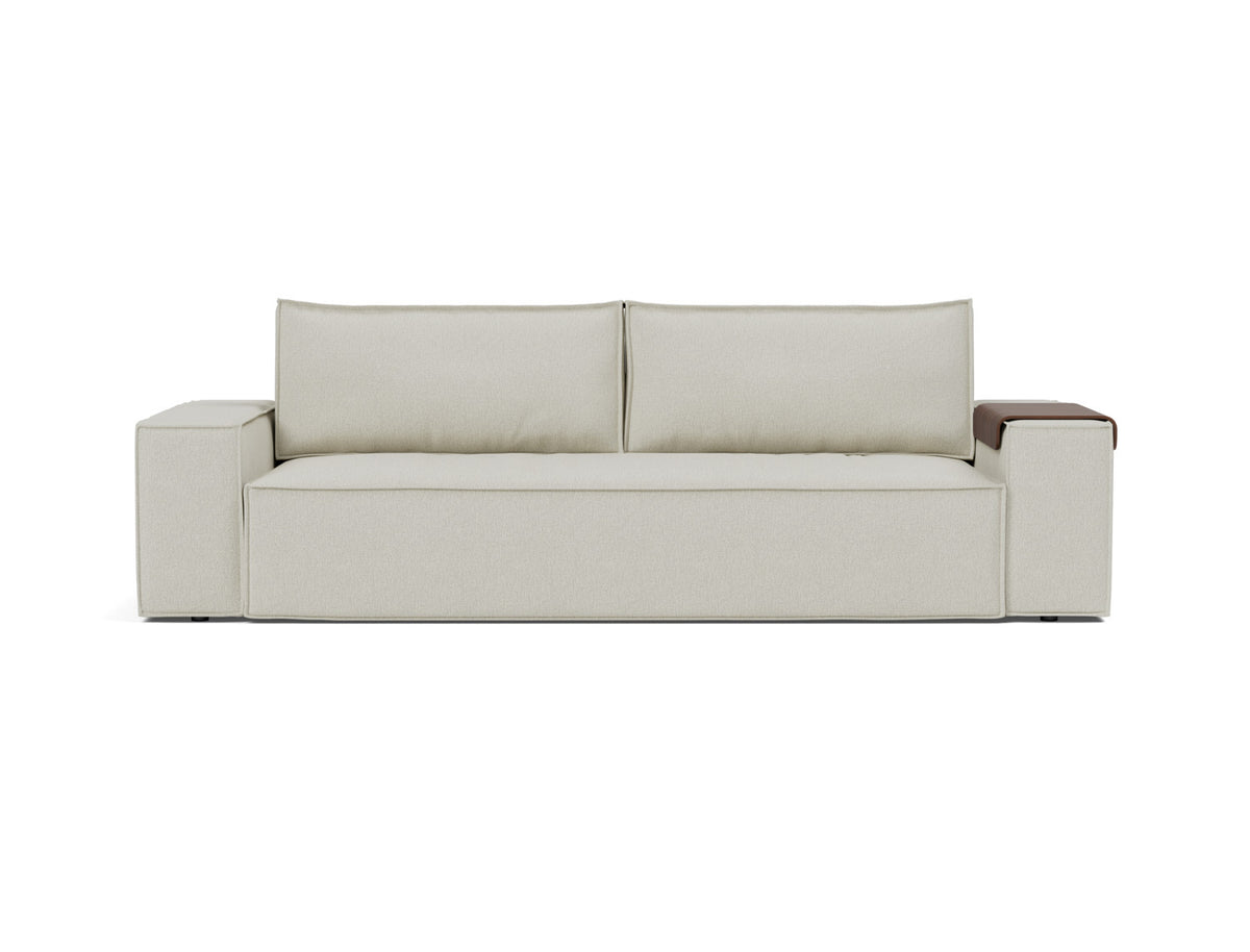 Innovation Living Newilla Full Sofa Bed with Wide Arms in Mixed Dance Natural (527), front view