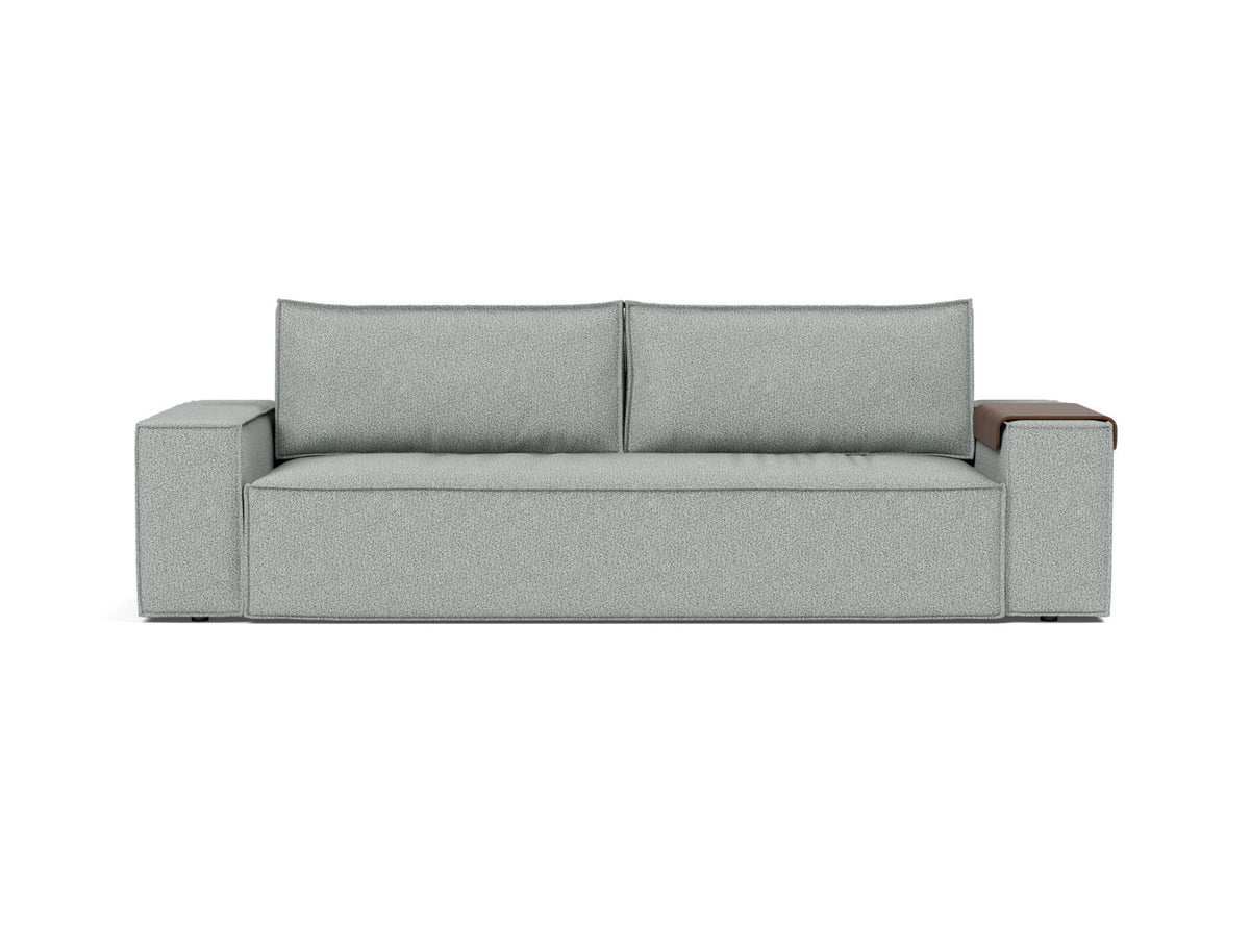 Innovation Living Newilla Full Sofa Bed with Wide Arms in Melange Grey (538), front view