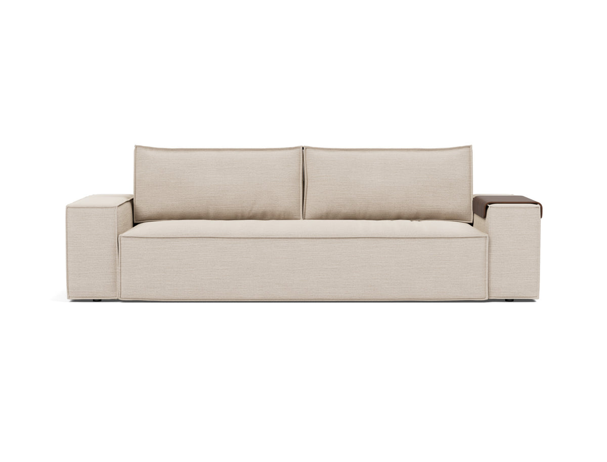 Innovation Living Newilla Full Sofa Bed with Wide Arms in Blida Sand Grey (612), front view
