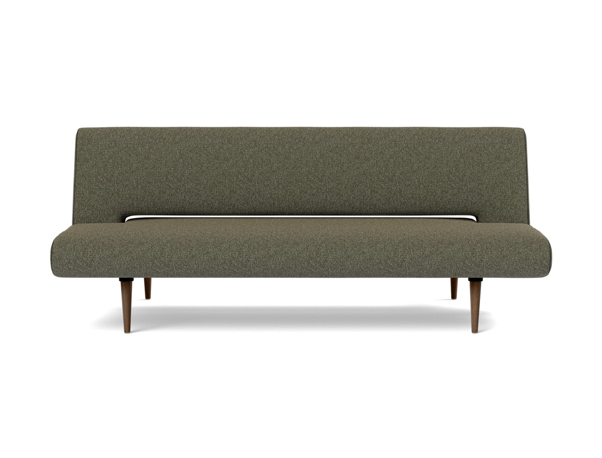 Innovation Living Unfurl Sofa Bed in Bouclé Forest Green (535), front view