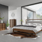 Nova Domus Falcor Modern Grey Fabric and Walnut Veneer Bed
