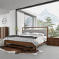 Nova Domus Falcor Modern Grey Fabric and Walnut Veneer Bed