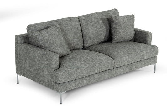 Divani Casa Janina Modern Dark Grey Fabric Sofa