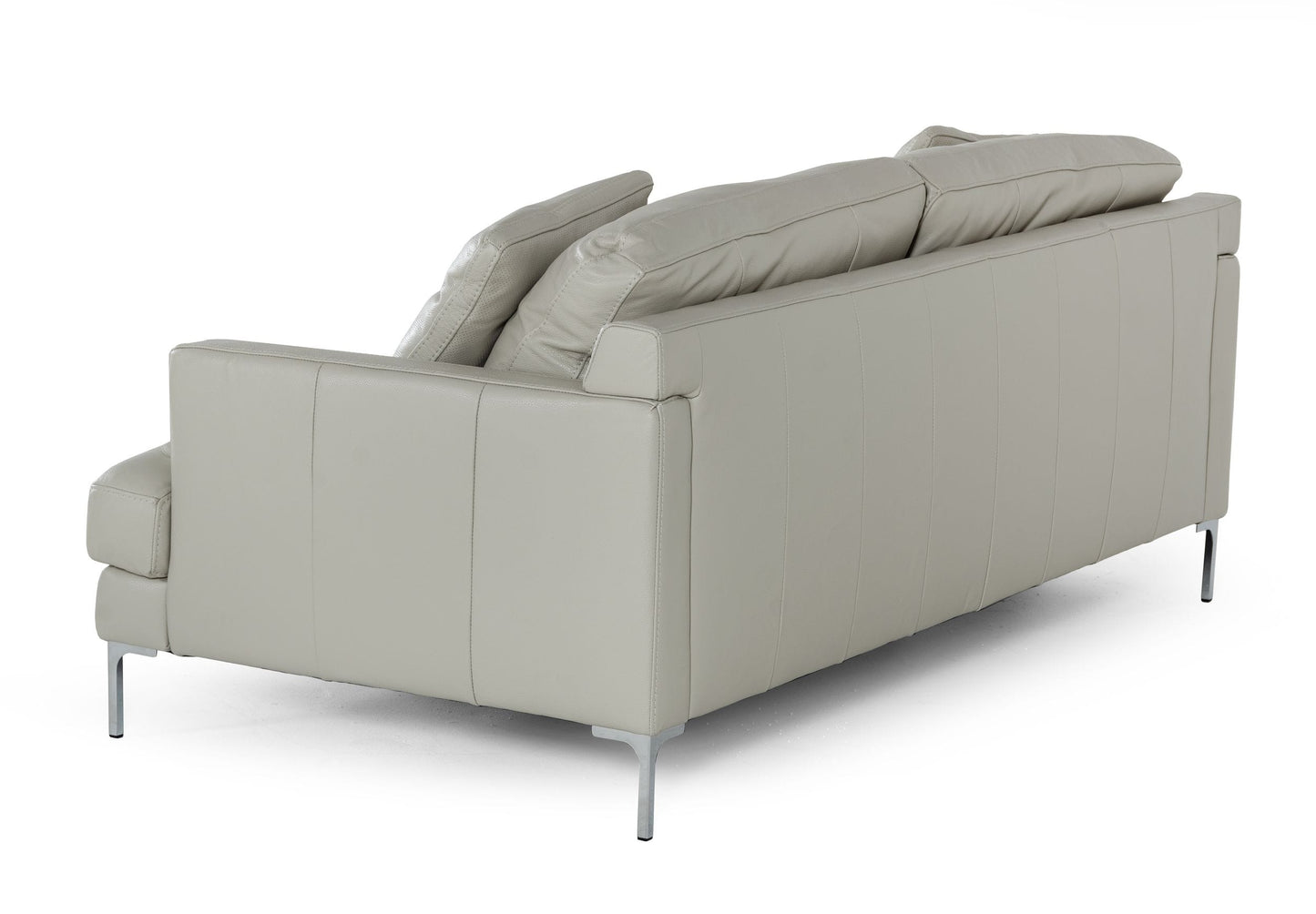 Divani Casa Janina Modern Light Grey Leather Sofa