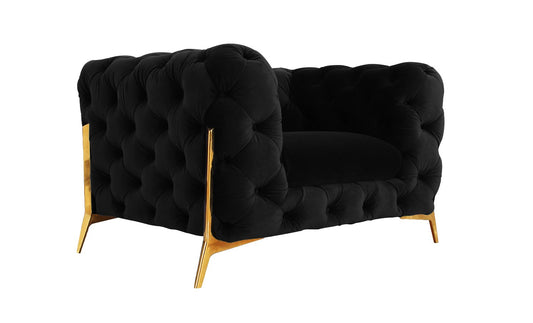 Divani Casa Quincey Transitional Black Velvet Chair