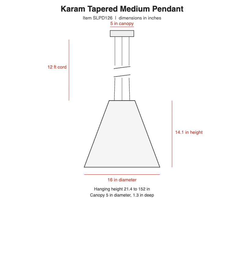Visual Comfort Karam Tapered Medium Pendant – view 3
