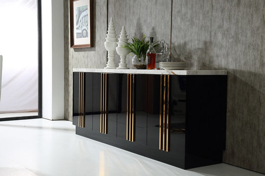 Modrest Kingsley Modern Marble and Rosegold Buffet