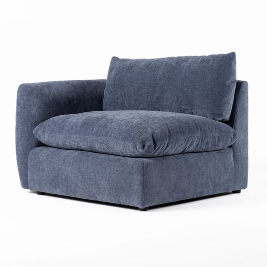 Divani Casa Kinsey Modern Blue Fabric Modular Left Facing Seat