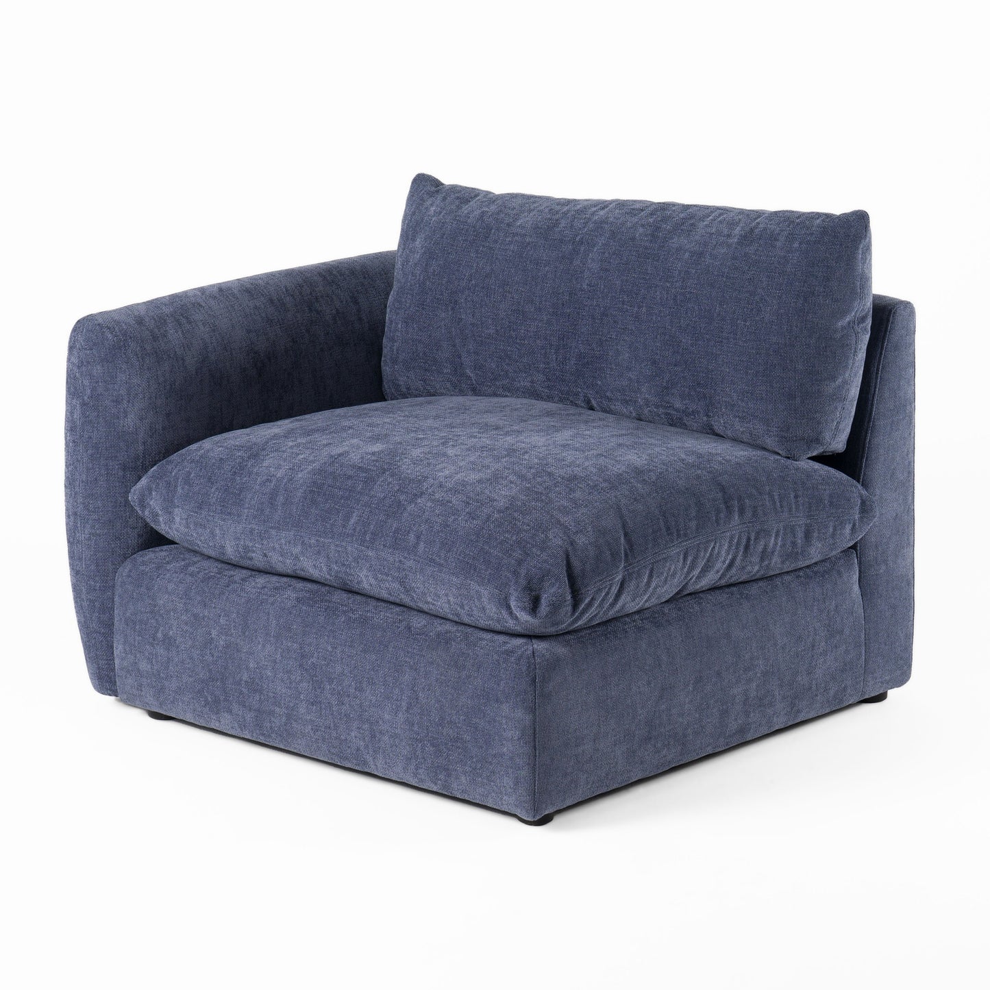 Divani Casa Kinsey Modern Blue Fabric Modular Left Facing Seat