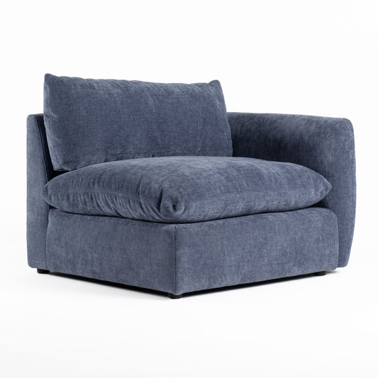 Divani Casa Kinsey Modern Blue Fabric Modular Right Facing Seat