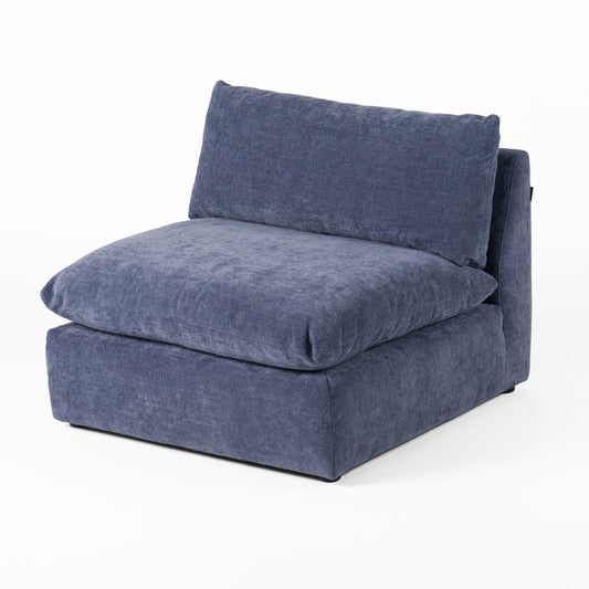 Divani Casa Kinsey Modern Blue Fabric Modular Armless Seat