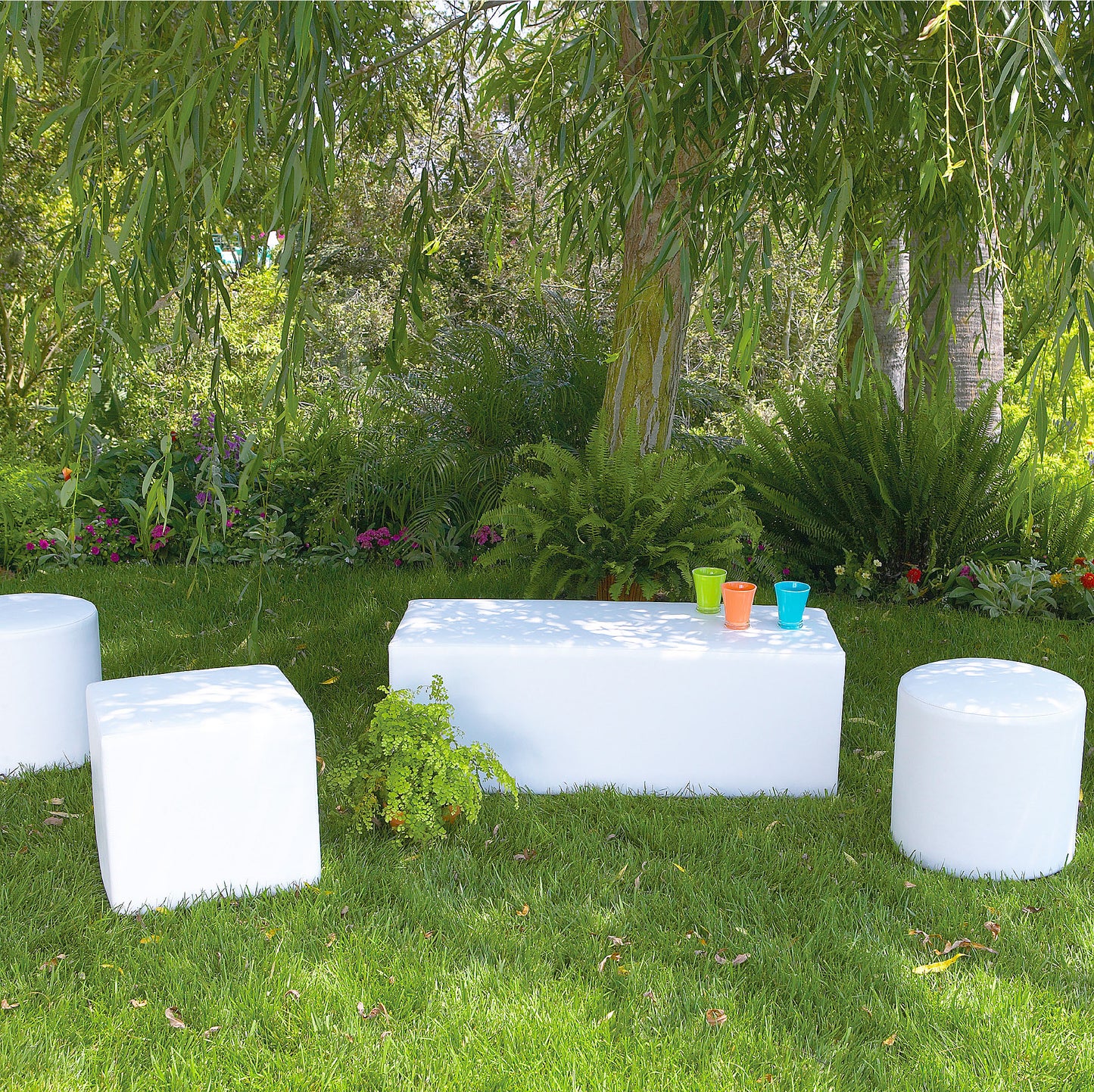 La-Fete Dot Cylinder Ottoman - Sleek & Versatile Furniture Piece