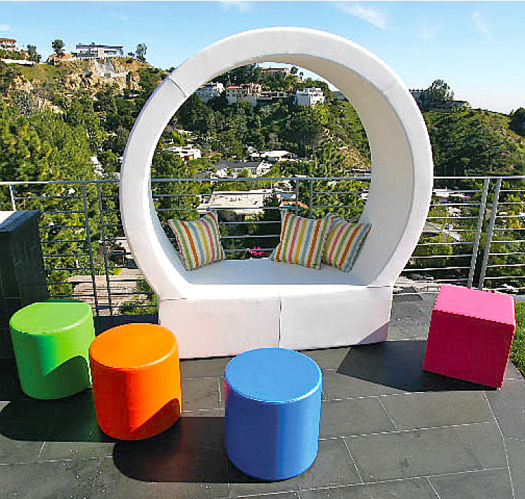 La-Fete Dot Cylinder Ottoman - Sleek & Versatile Furniture Piece