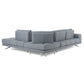 Lamod Italia Mood Contemporary Blue Leather Right Facing Sectional Sofa