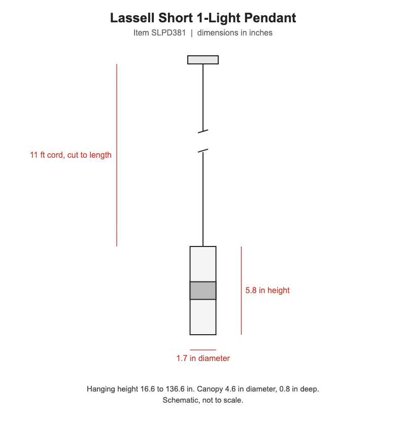 Visual Comfort Lassell Short 1-Light Pendant – view 3