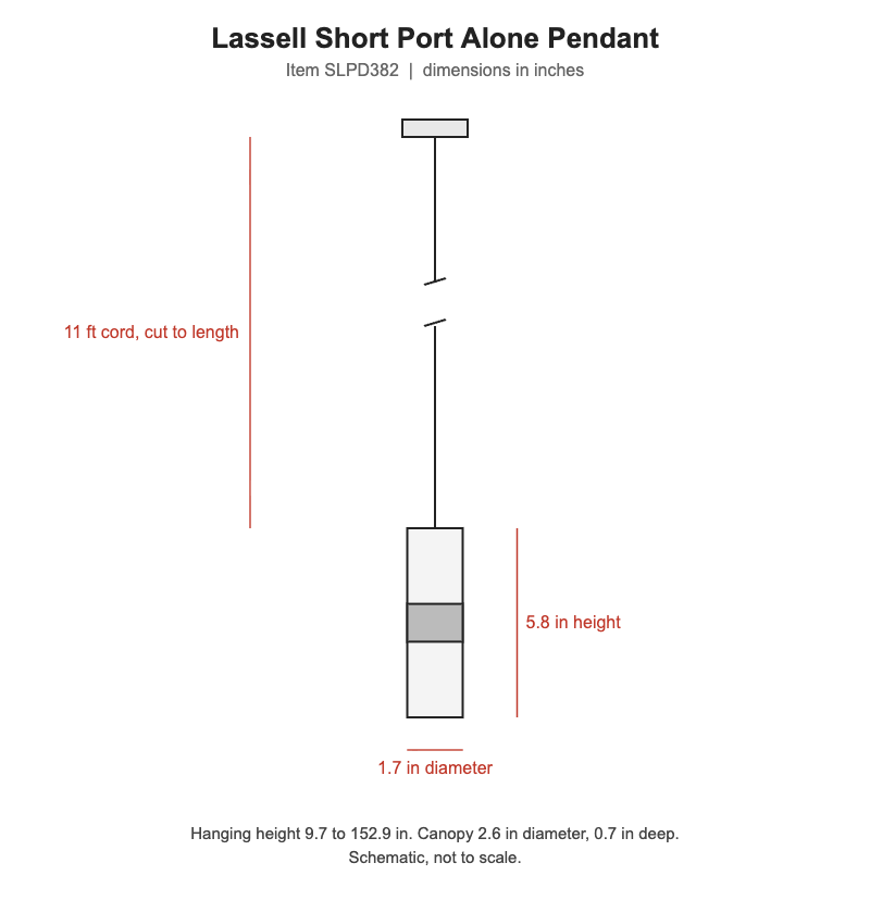 Visual Comfort Lassell Short Port Alone Pendant – view 3