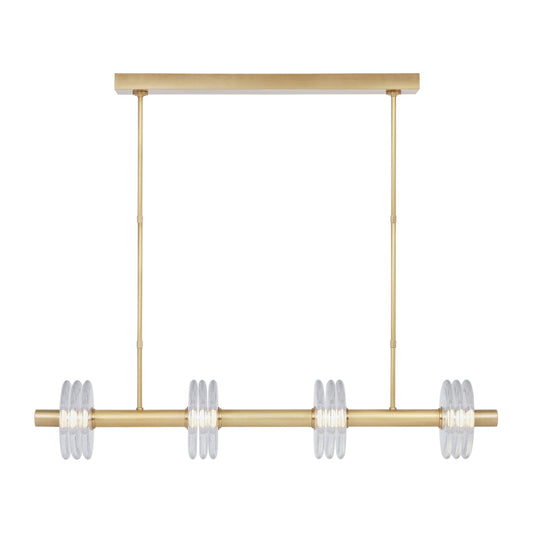 Kelly Wearstler LED Linear Chandelier 46-inch Brass Crystal by Visual & Comfort & Co
