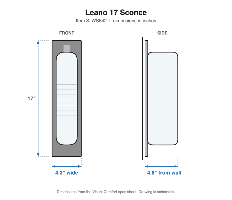 Visual Comfort Leano 17 Sconce – view 3