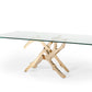 Modrest Legend Modern Glass and Gold Dining Table