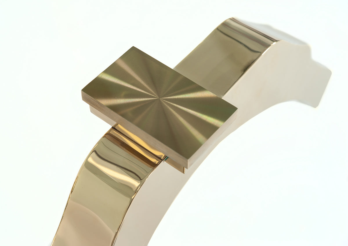 Modrest Legend Modern Glass and Gold Dining Table