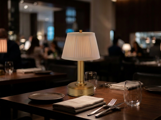 Modern Lantern Mini Lily cordless lamp in Antique Brass