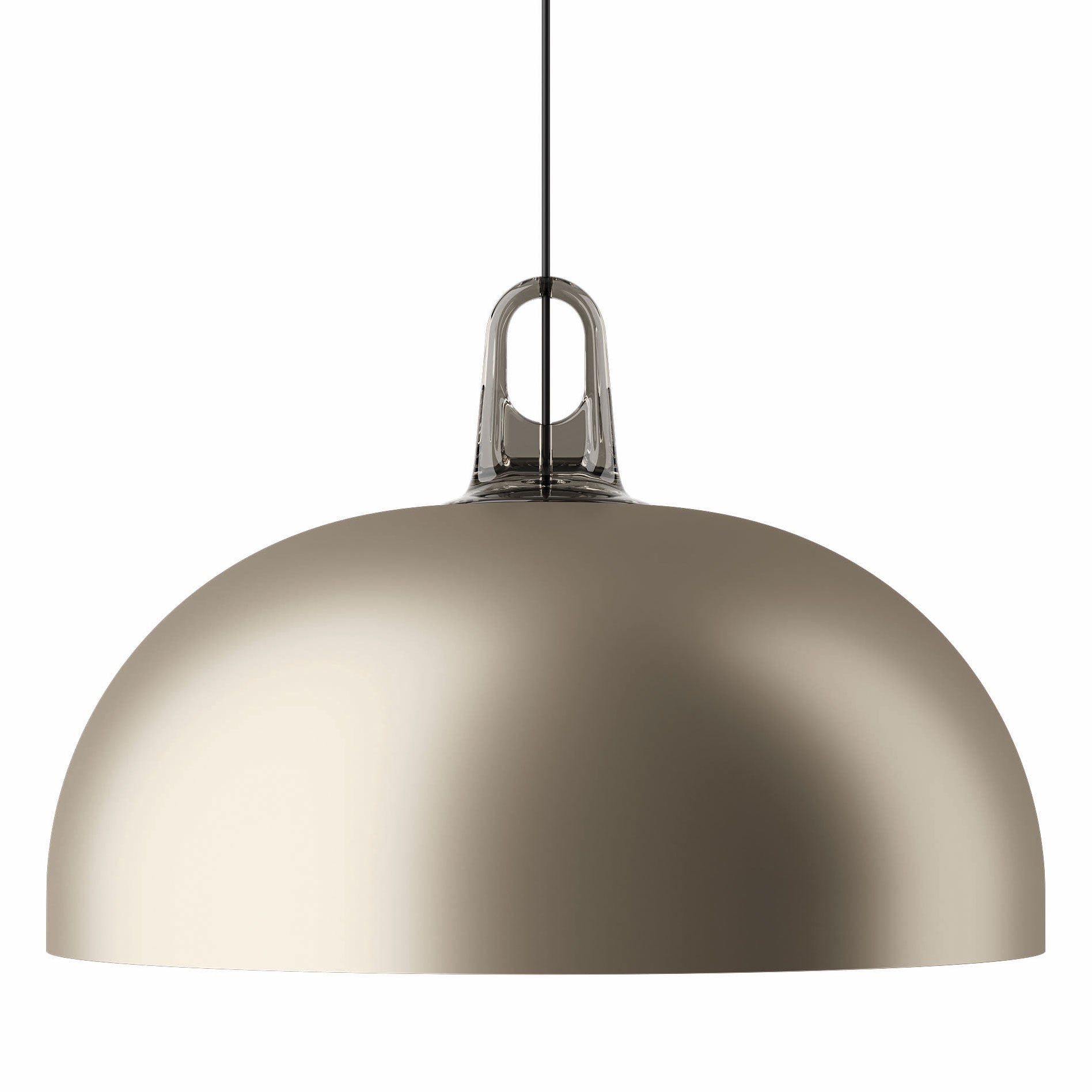 Contemporary Lodes JIM Dome pendant in matte champagne for residential and hospitality interiors