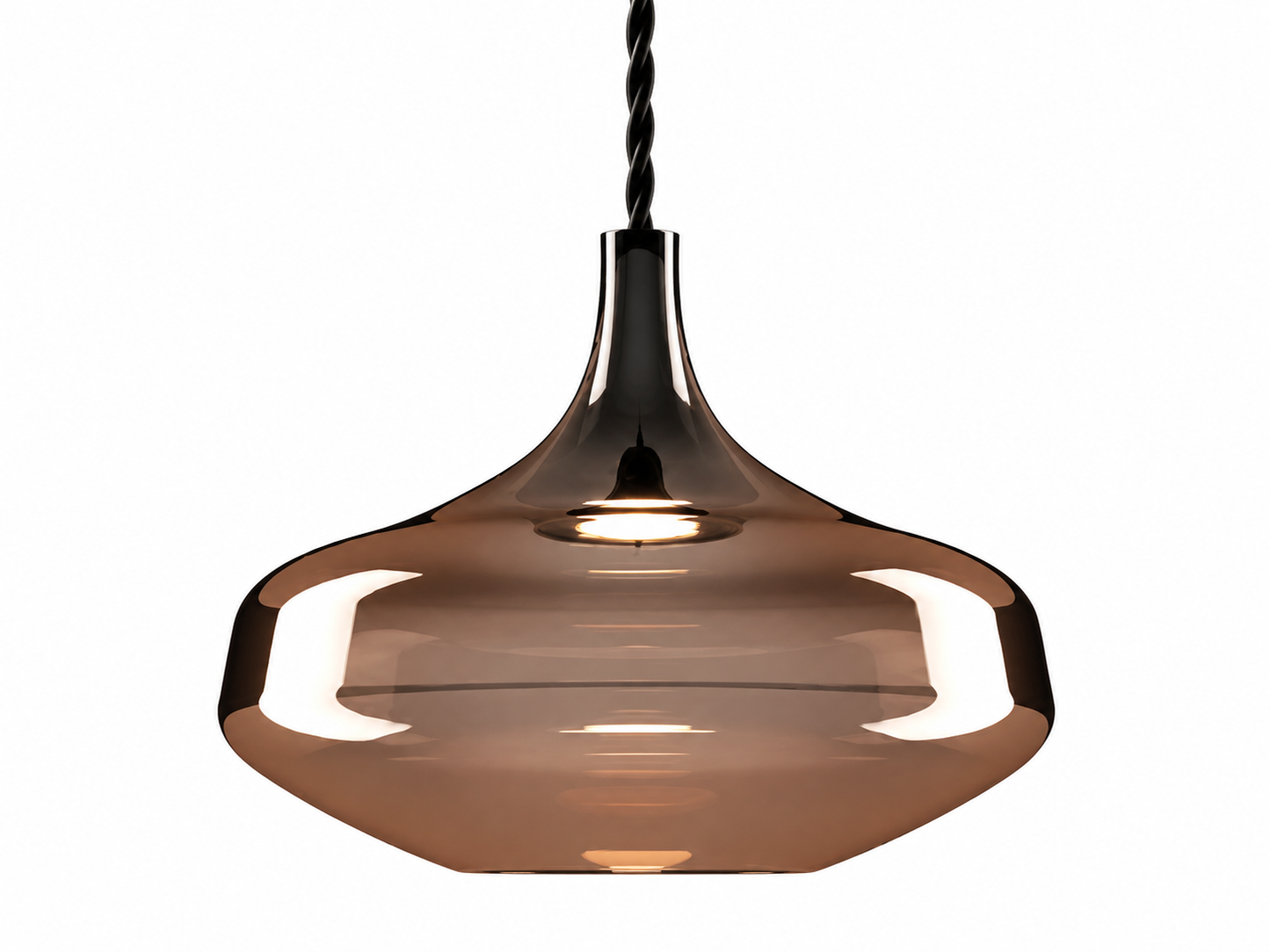 Decorative glossy bronze blown glass pendant light for modern dining rooms