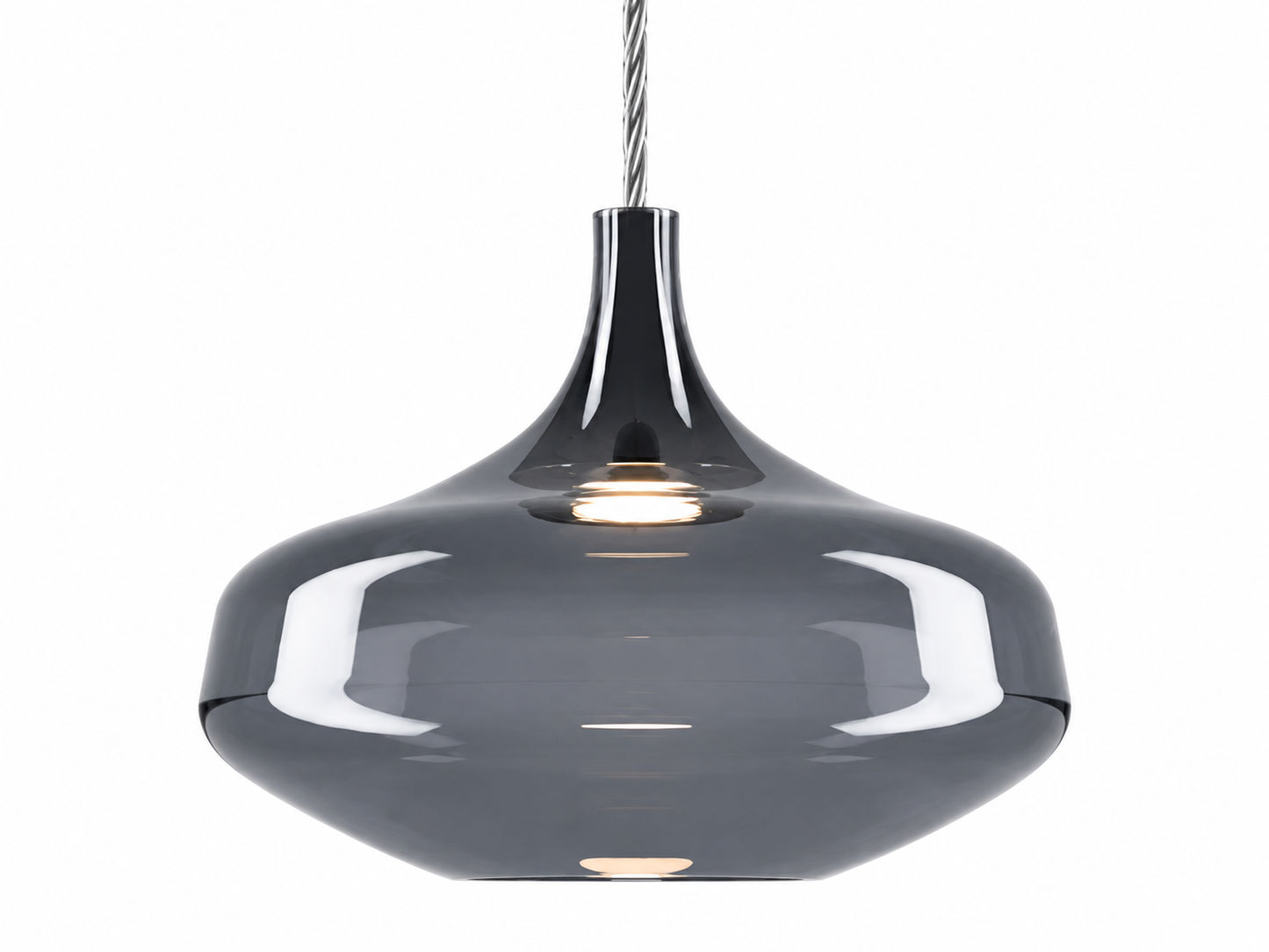 Lodes Nostalgia glossy smoke glass pendant with elegant contemporary design