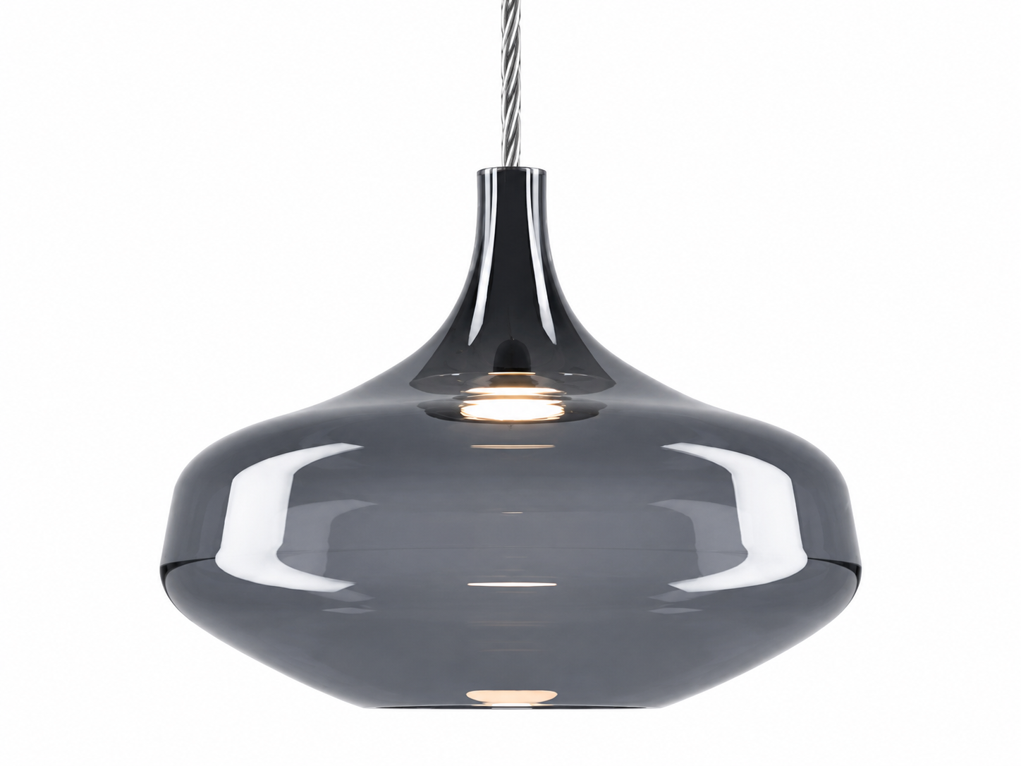 Lodes Nostalgia glossy smoke glass pendant with elegant contemporary design