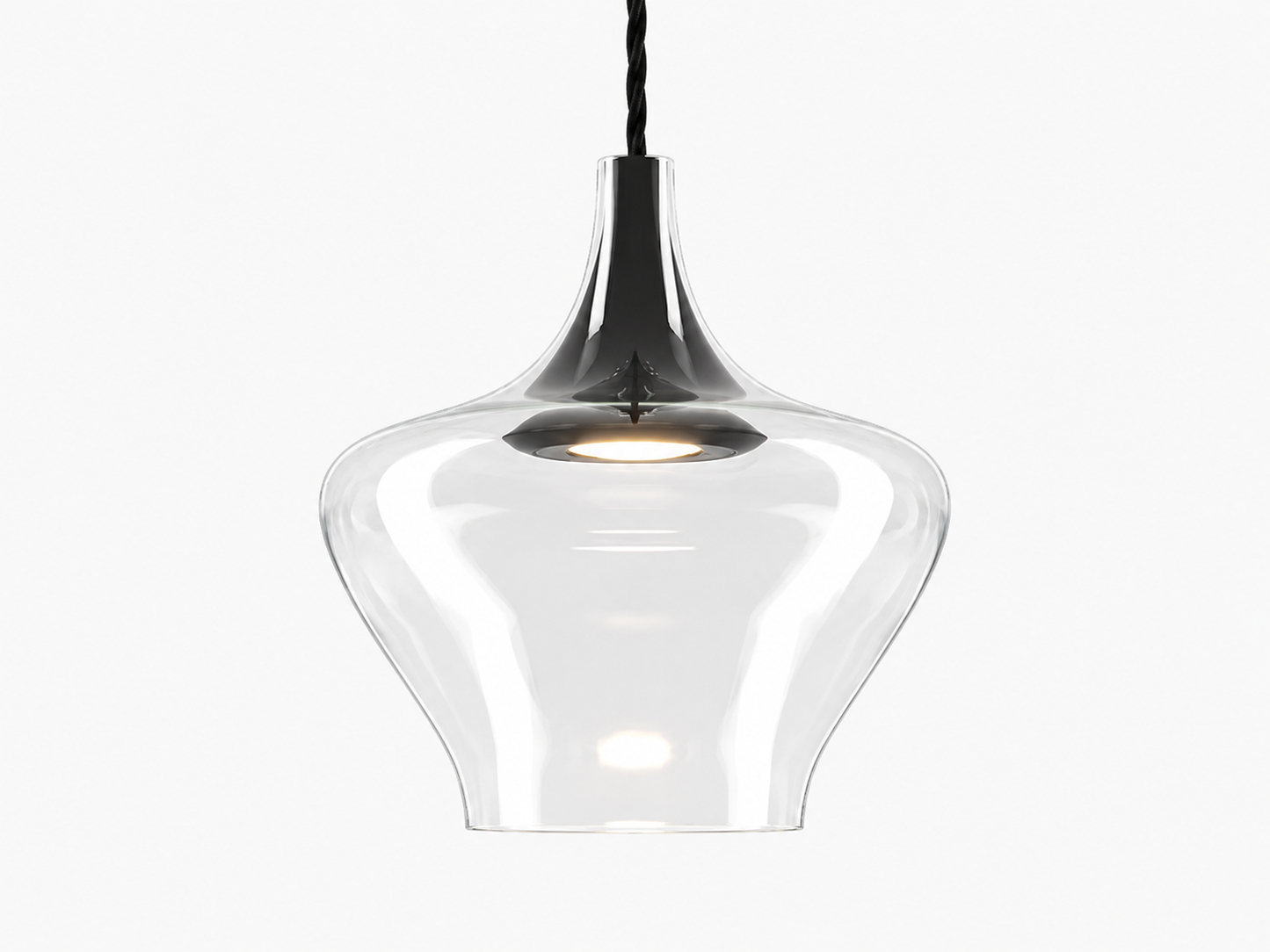 Decorative clear blown glass ceiling light for hotels and restaurants
