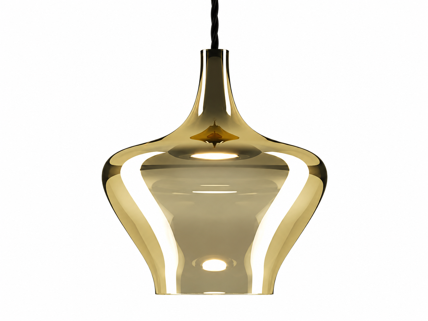 Elegant gold glass hanging light for kitchens and breakfast bars