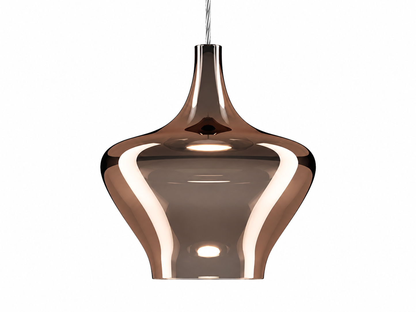 Lodes Nostalgia bronze glass ceiling pendant with warm LED illumination