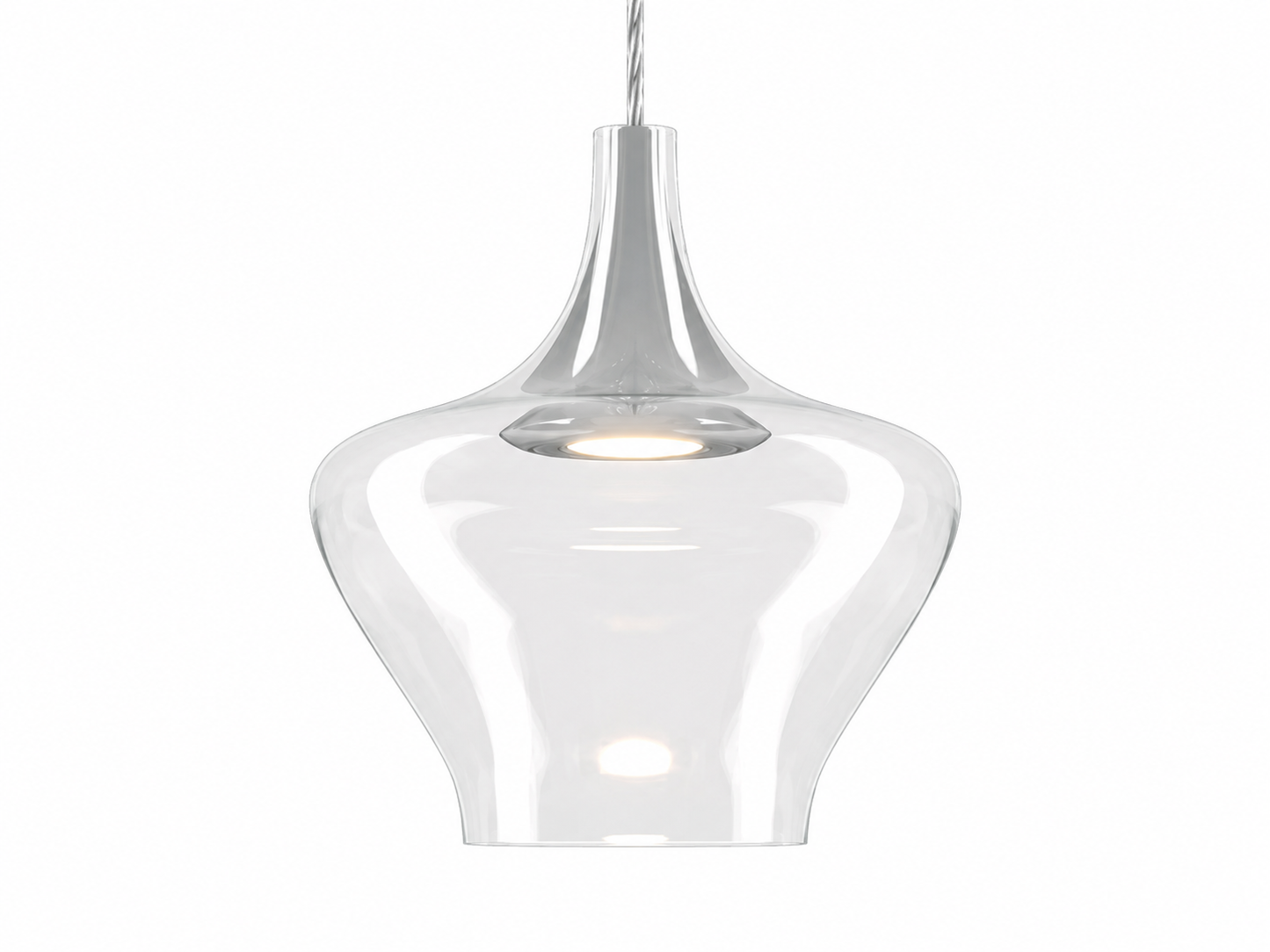 Handcrafted Italian clear glass pendant from the Lodes Nostalgia series