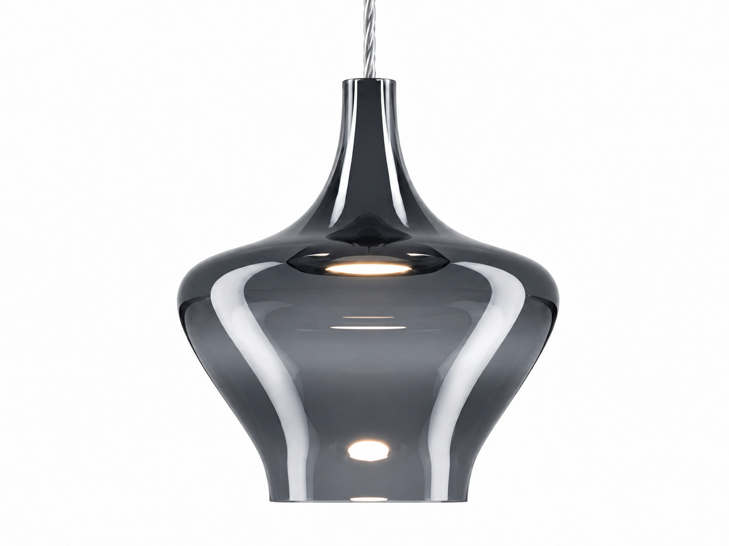 Glossy smoke blown glass ceiling light for living rooms and bedrooms